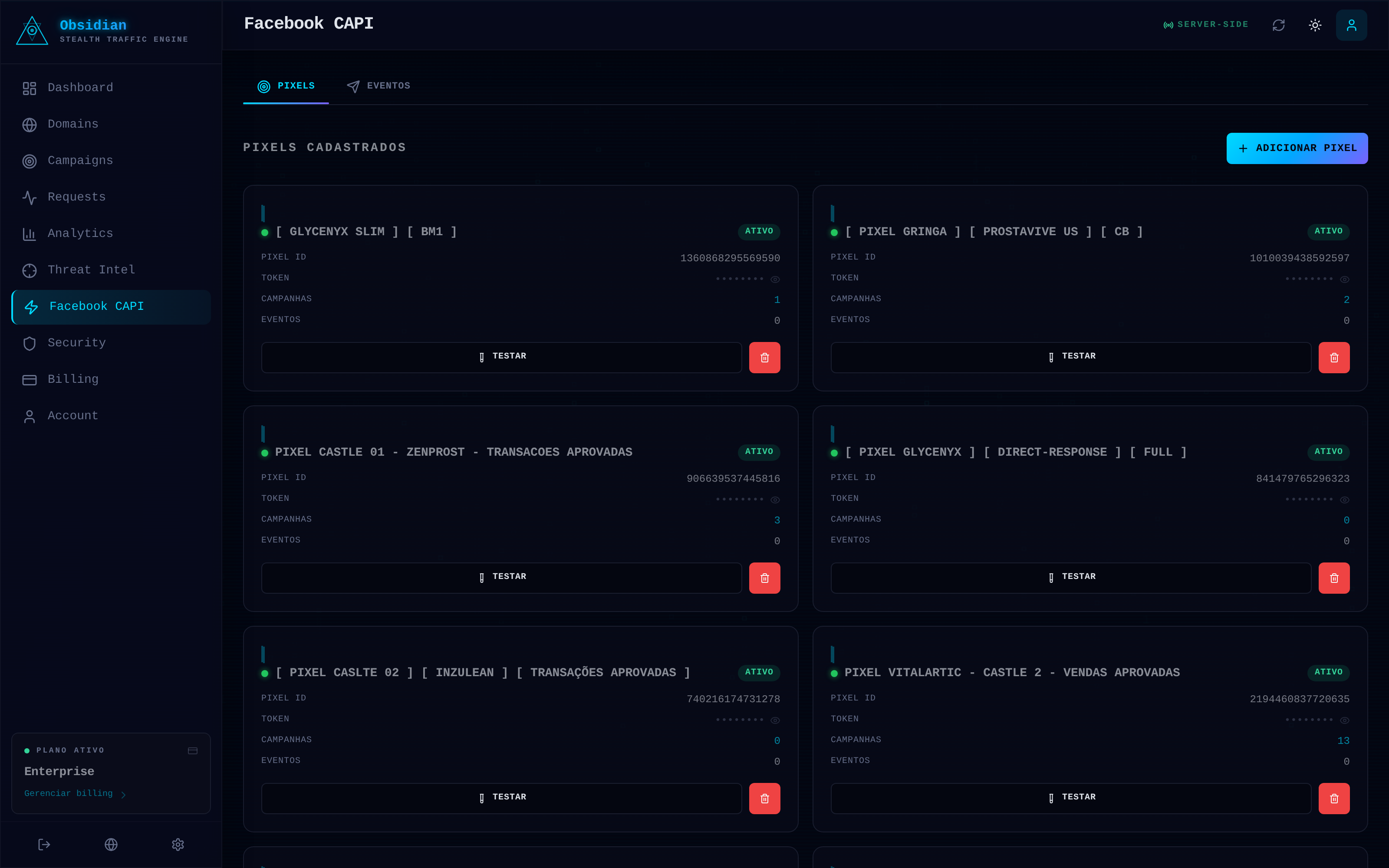 Configuração de Facebook CAPI na Obsidian